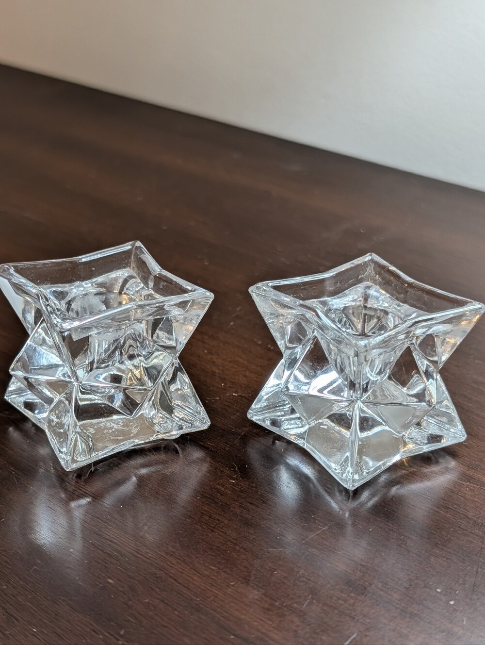 Michael C Fina Fifth Avenue Crystal Pair of Candle Holders